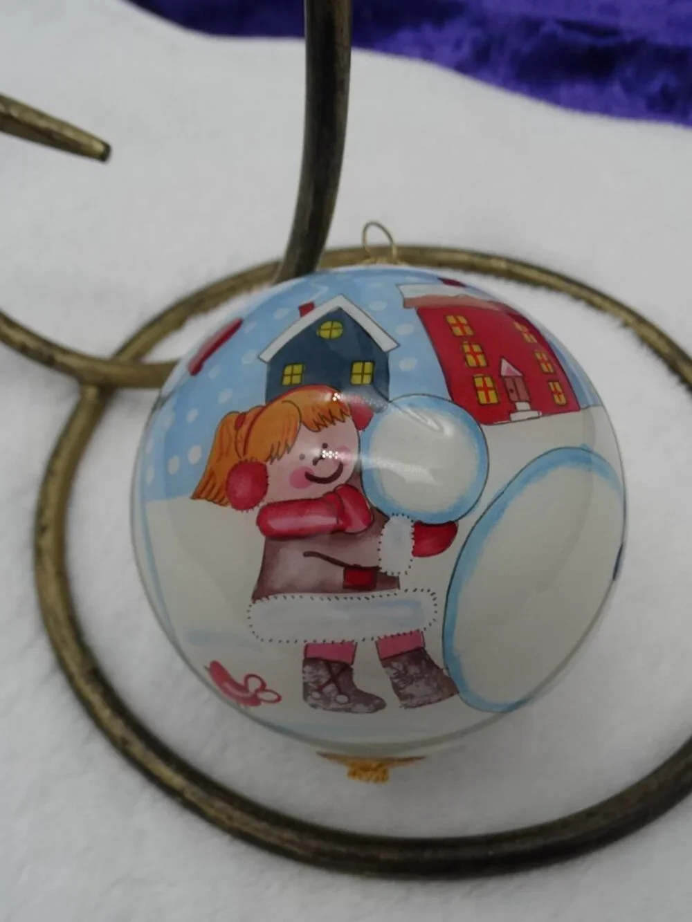 Pier 1 Snowman and Kids Li Bien Christmas Ornament 2015 with Box